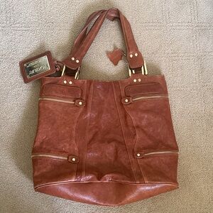 Roxbury USA - Genuine Leather Bag w/ gold hardware